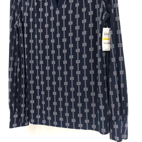 Intrepid Blue Printed Split-Neck Top M - Picture 6 of 10